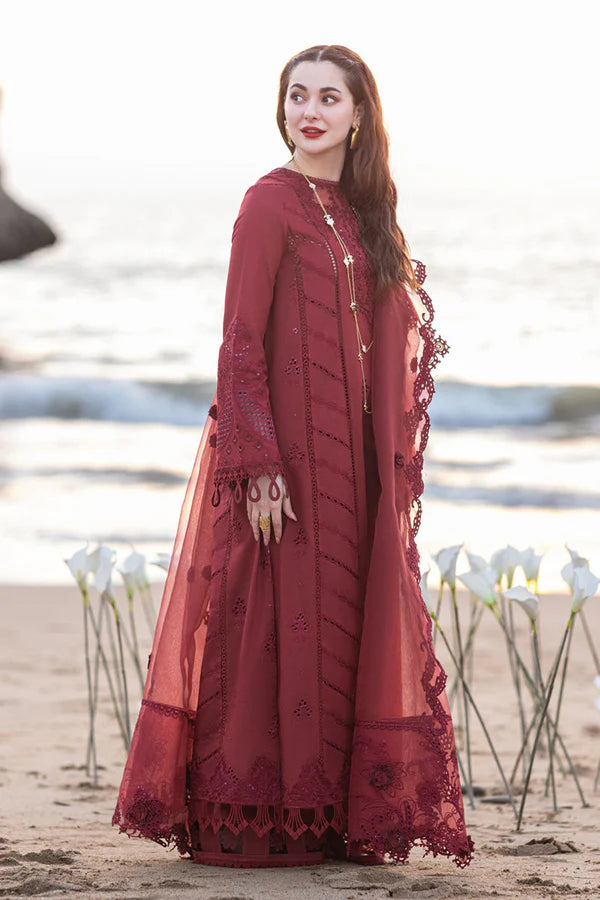 Lawn-3PC Embroidered Shirt with Organza Embroidered Dupatta-1134