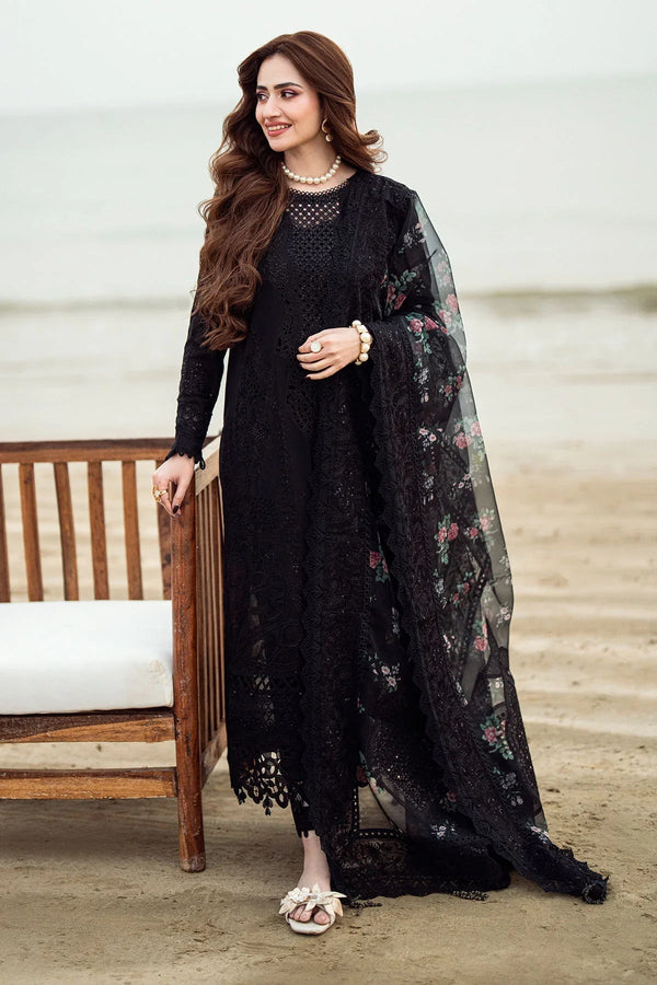 3PC DHANAKEMBROIDEREDUNSTITCHED DRESS V520