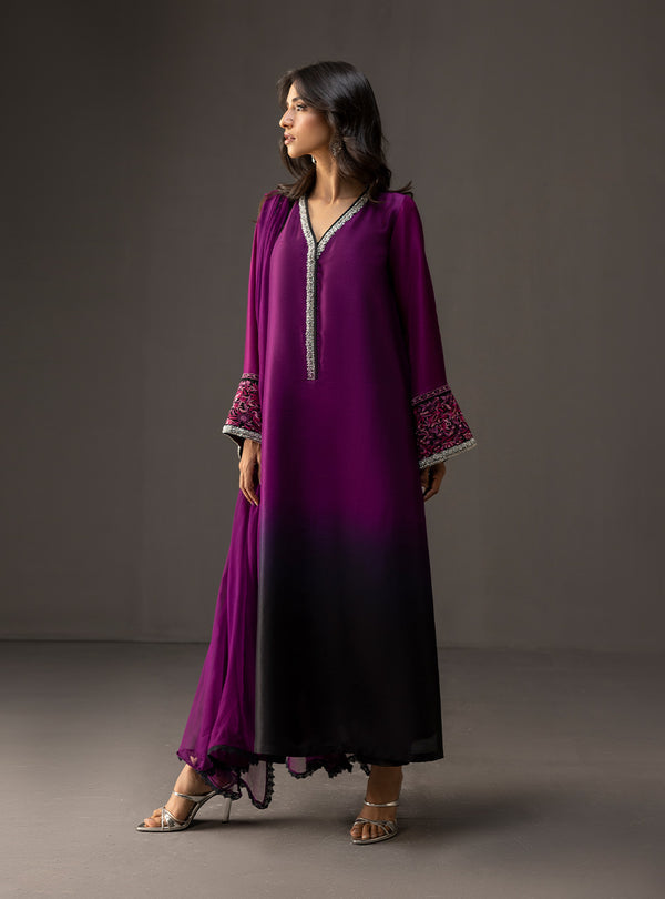 3 Piece Unstitched Embroidered and Printed SIlk Suit V226