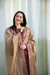 '-3PC DHANAK EMBROIDERED UNSTICHED SUIT V258
