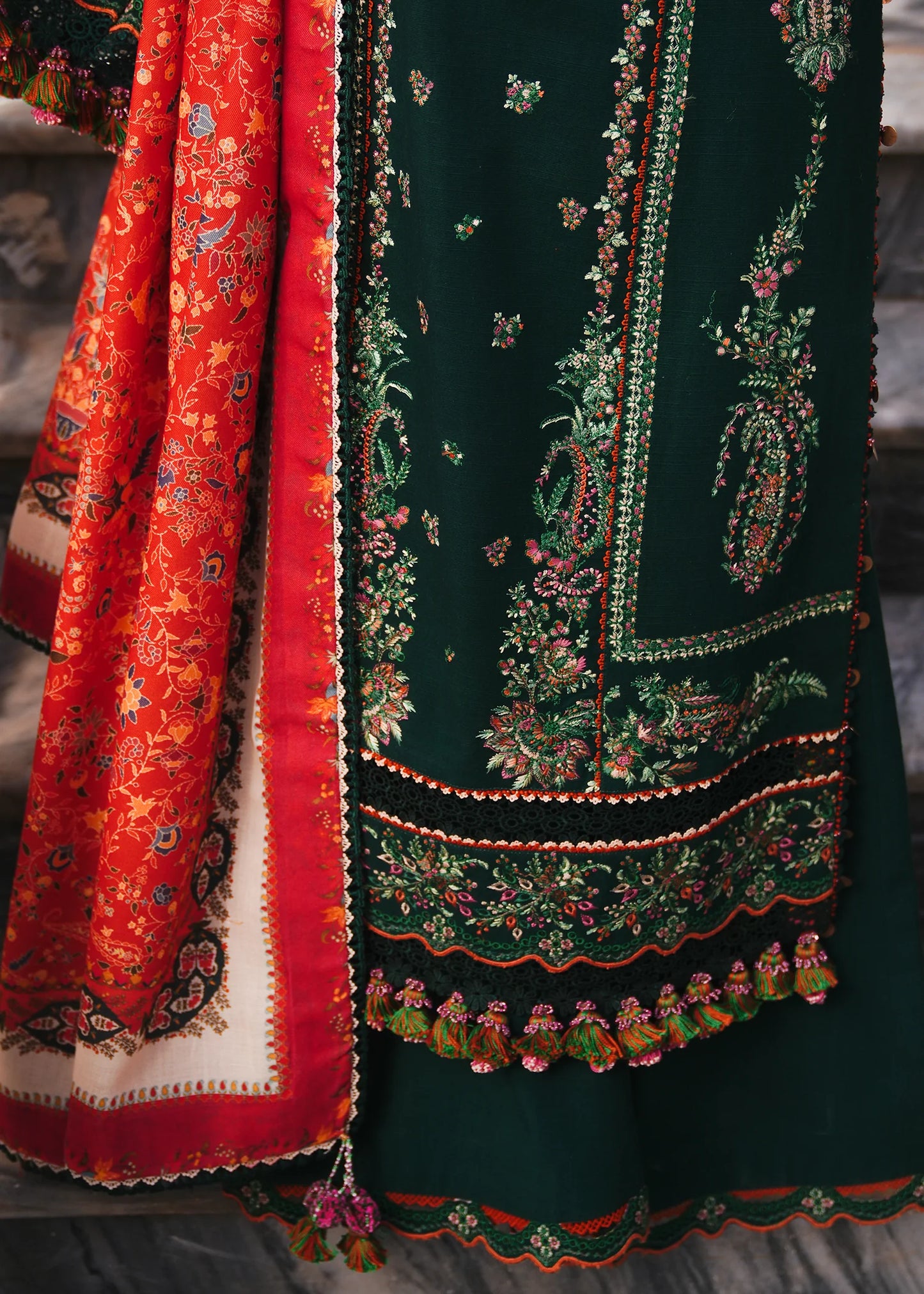 Lawn-3PC Embroidered Shirt with Digital Printed Jacquard Dupatta- 1003