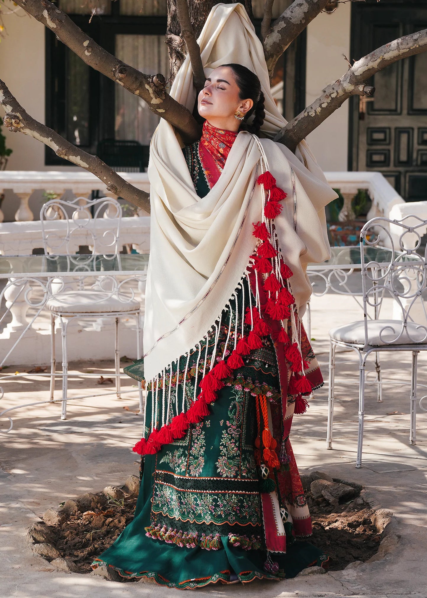 Lawn-3PC Embroidered Shirt with Digital Printed Jacquard Dupatta- 1003