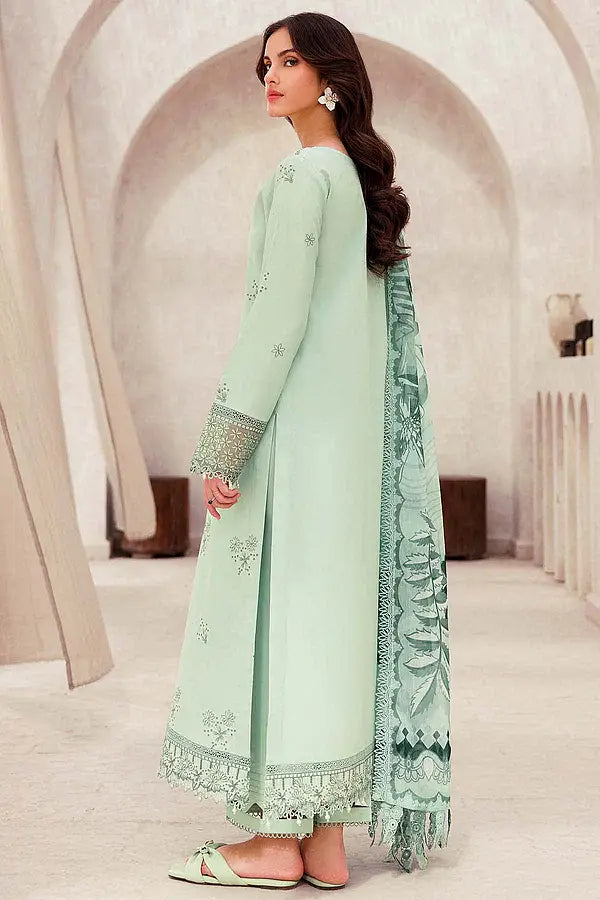 Lawn-3PC Embroidered Shirt with Digital Printed Jacquard Dupatta- 1352