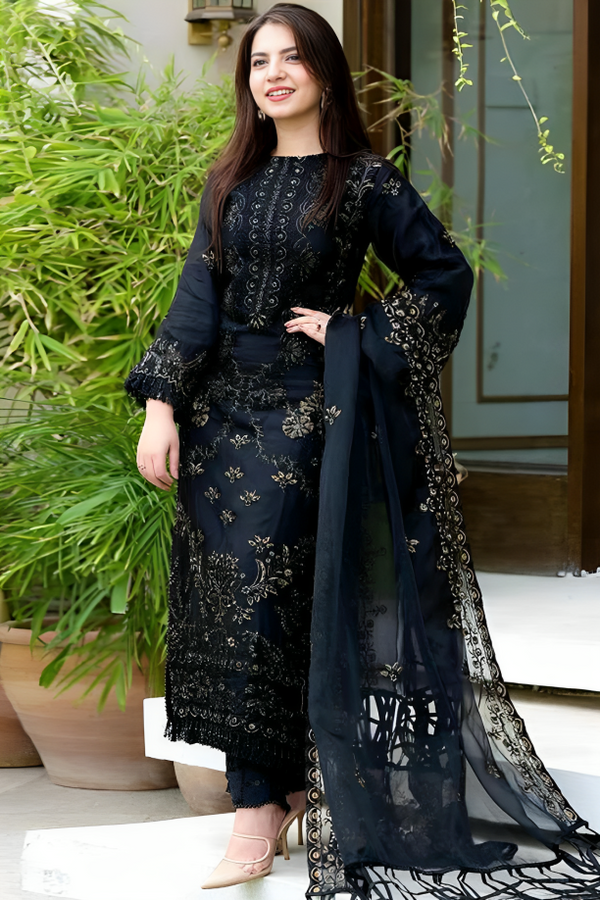 Linen 3PC Embroidered V1020