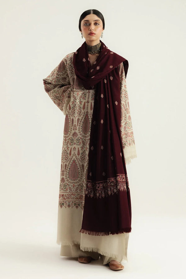 ZARA SHAH JAHAN DHANAK EMBROIDERED UNSTICHED SUIT V58