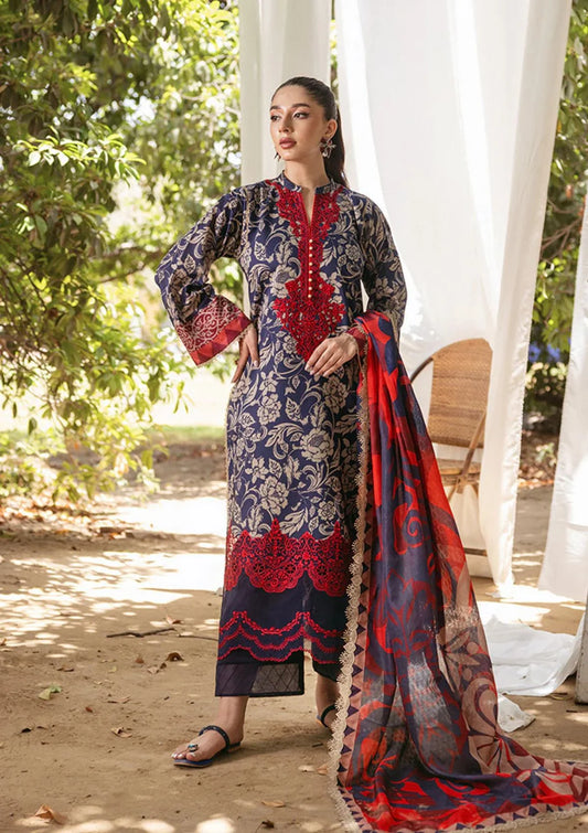 3PC Lawn Printed Shirt With Digital Printed Dupatta-1607