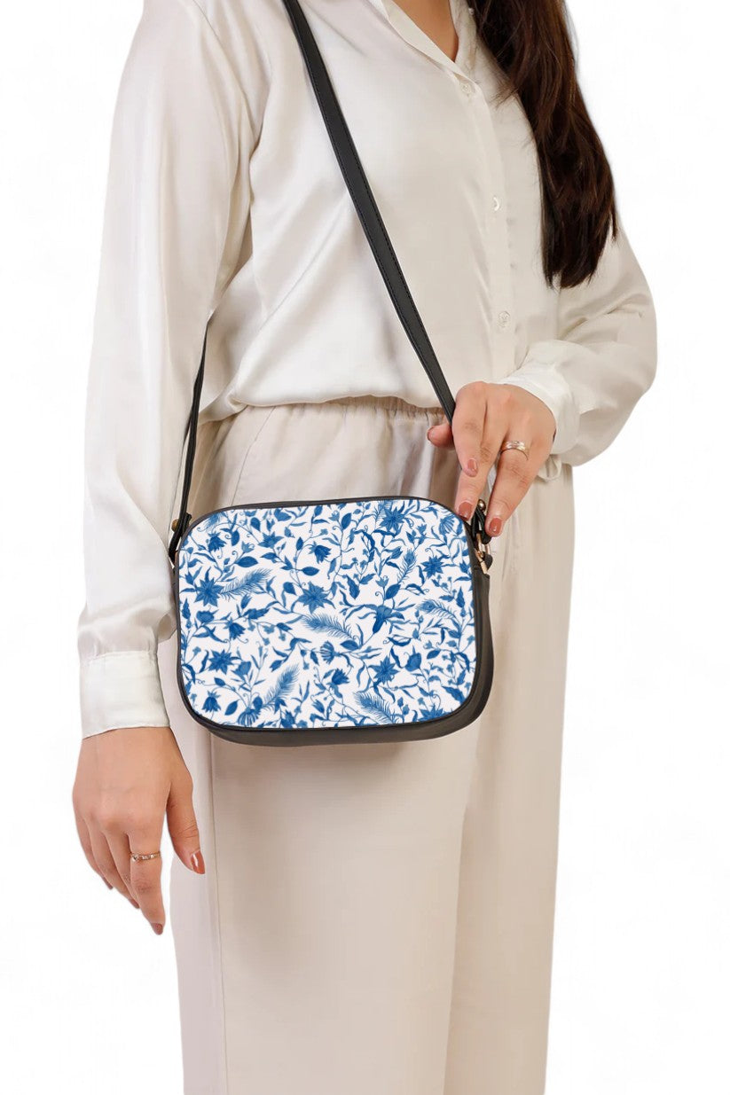 Ideas Blue Paradise Print Cross body bag V-0213