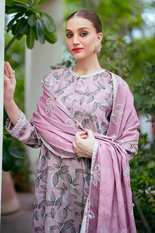 3PC-Printed Lawn Zarri Shirt With Voile Printed Dupatta-1522