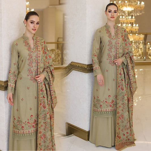 Bareeze Dhanak 3PC Embroidered With Dhanak Shawl Embroidered-141