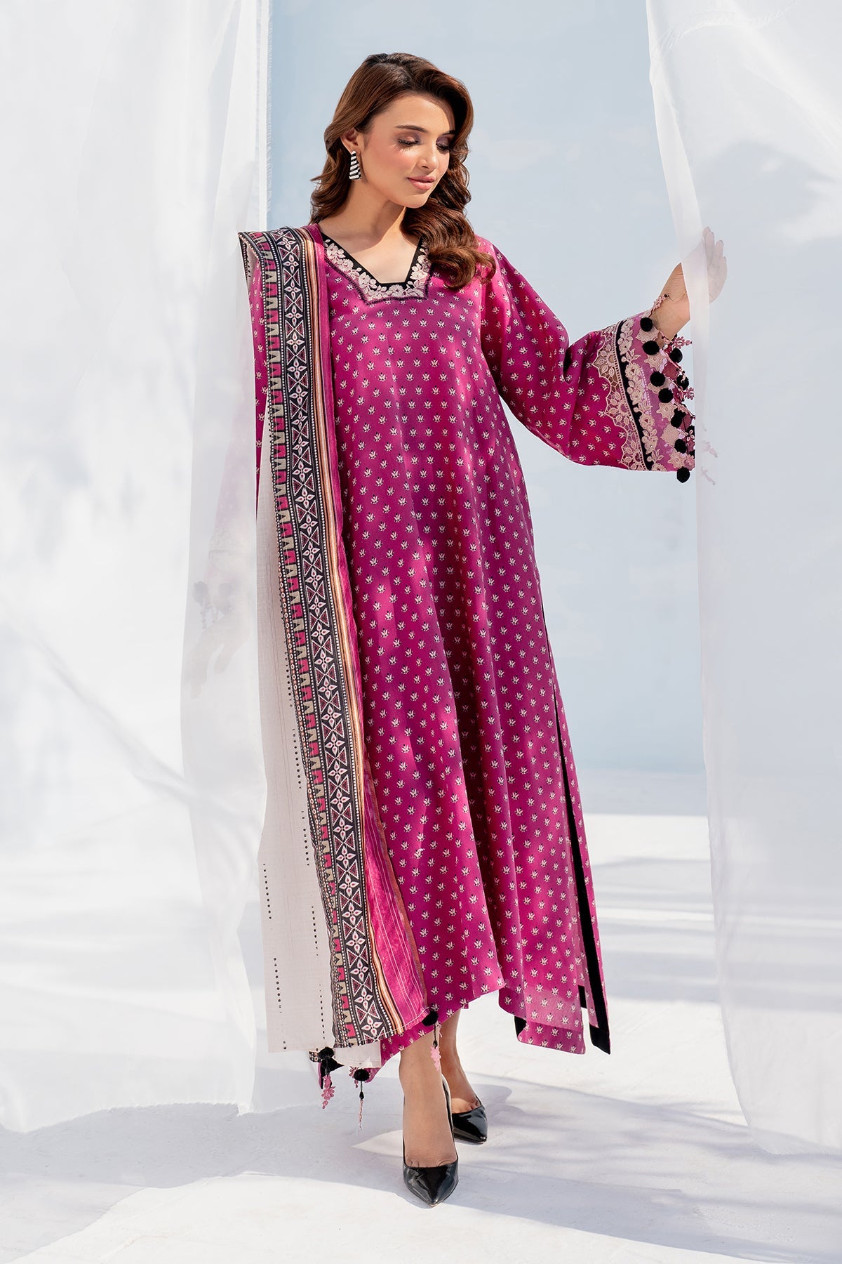 3PC Lawn Printed Shirt With Digital Printed Dupatta-1603