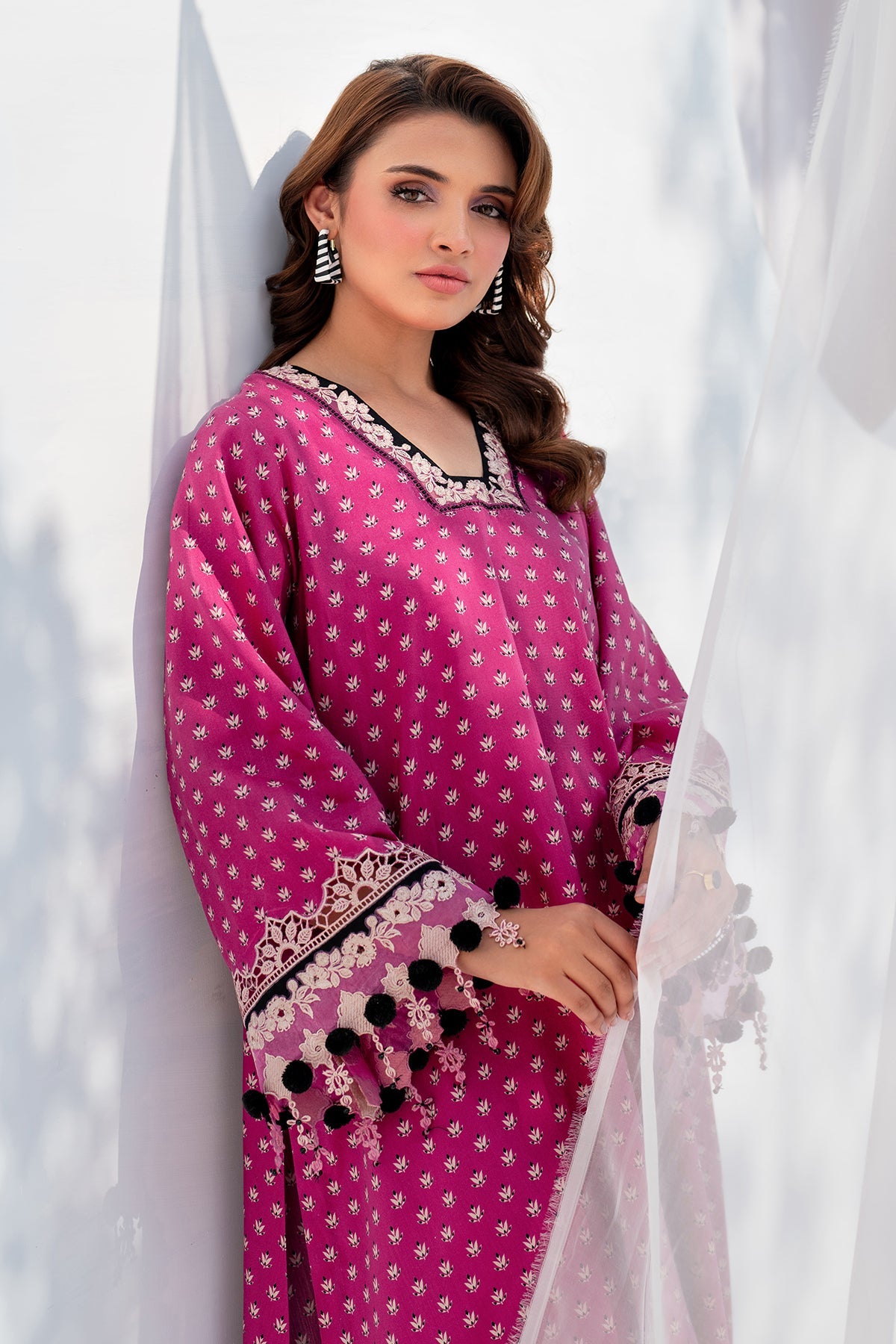 3PC Lawn Printed Shirt With Digital Printed Dupatta-1603