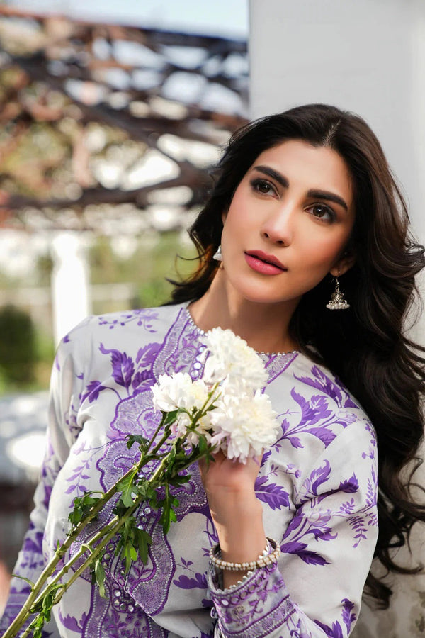 PRINTED KARANDI EMBROIDERY DRESS 3 PIECE V518