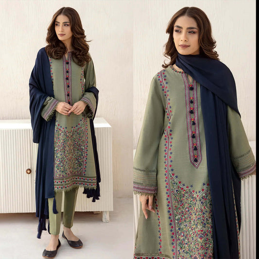 Jazmin Dhanak 3PC Embroidered With Dhanak Dupatta-1290