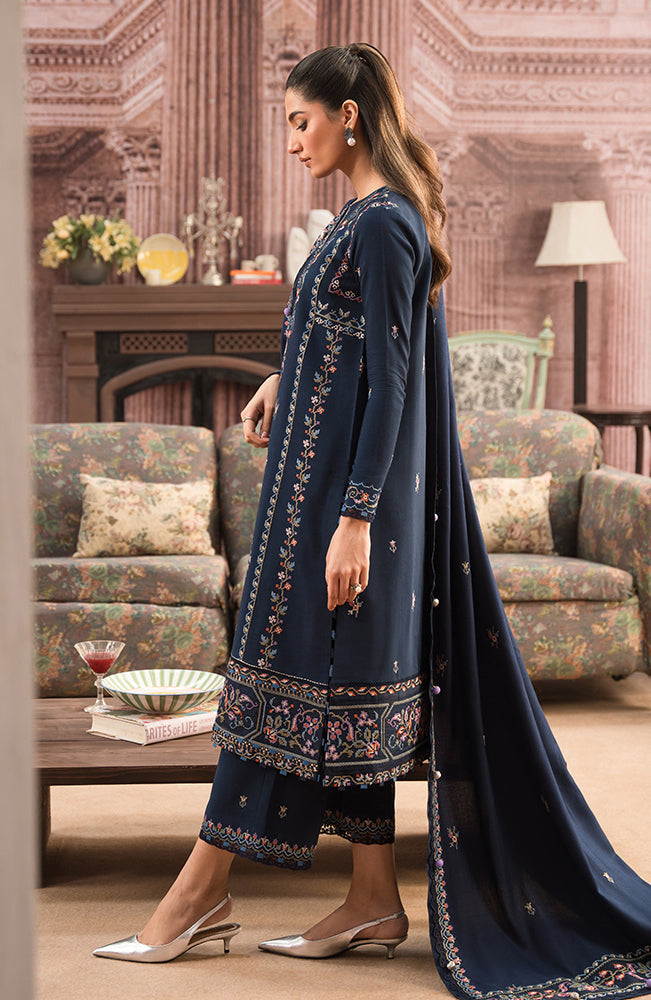 SEREN Lawn-3PC Embroidered With Organza Embroidered Dupatta- 1060