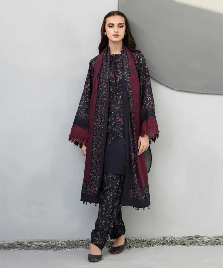 BAROQUE - 3PC Lawn Printed Shirt With Voile Printed Dupatta-1505