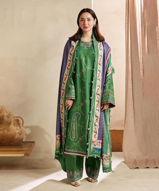 ZARA SHAHJAHAN Lawn-3PC Embroidered with Digital Printed Dupatta-1141