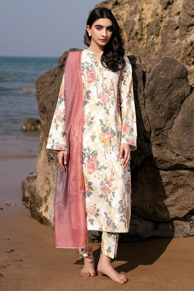 3PC Lawn Printed Shirt With Digital Printed Dupatta-1613