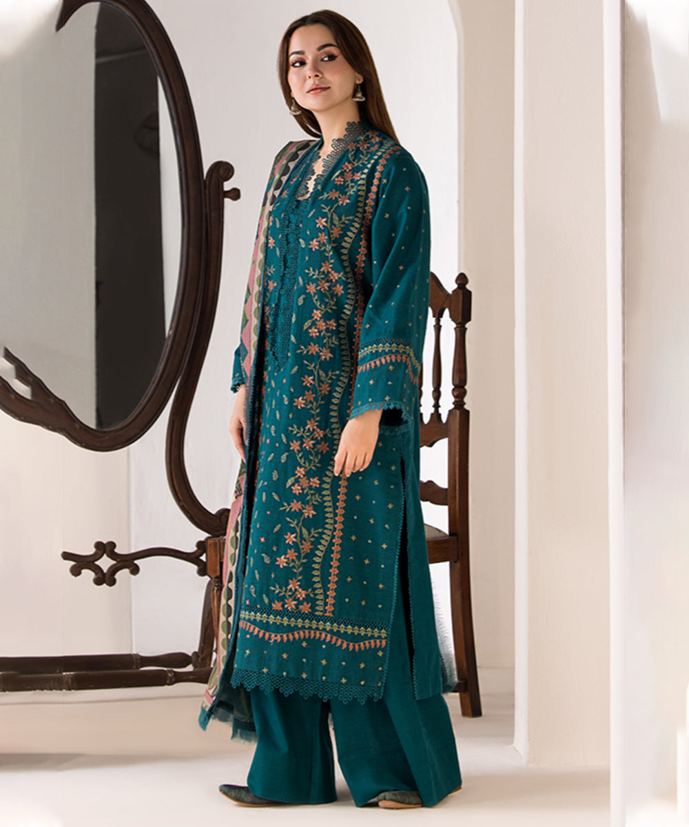 3PC LAWN EMBROIDERED SHIRT WITH DIGITAL PRINTED DUPATTA-1017