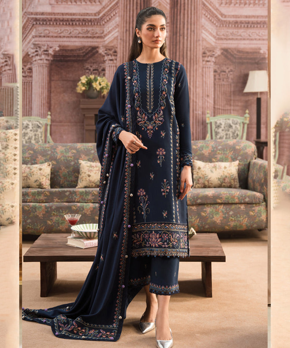 SEREN Lawn-3PC Embroidered With Organza Embroidered Dupatta- 1060