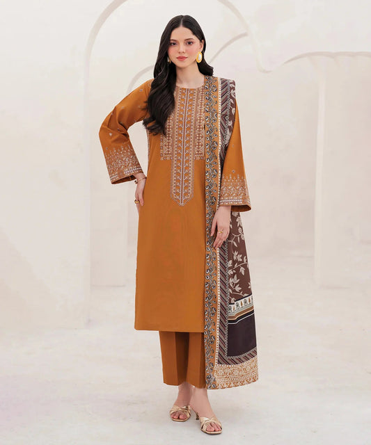 Lawn 3PC Embroidered Shirt with Digital Printed Dupatta-1203