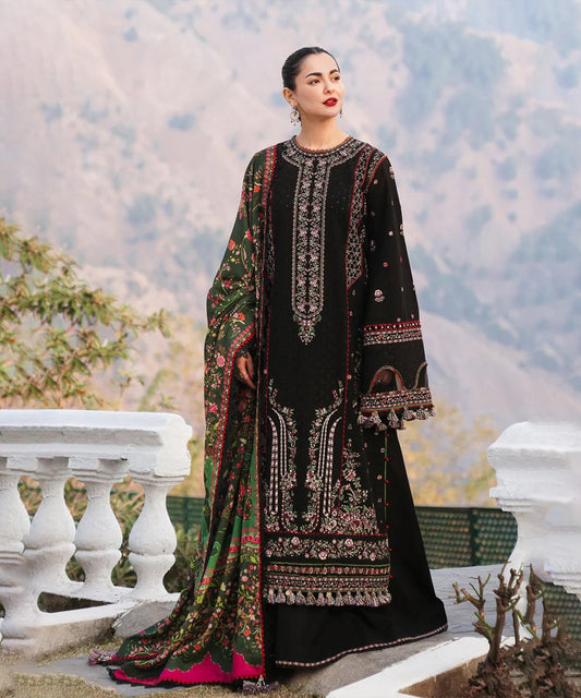 HUSSAIN REHAR Lawn-3PC Embroidered with Digital Printed Dupatta-1073