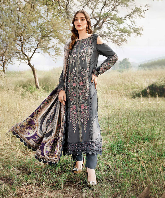 Maria B Lawn-3PC Embroidered with Digital Printed Dupatta-1075