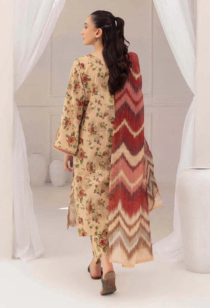 3PC Lawn Printed Shirt With Digital Printed Dupatta-1616