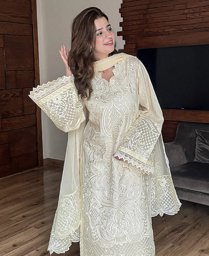 3PC LAWN EMBROIDERED SUIT-NEL- 705
