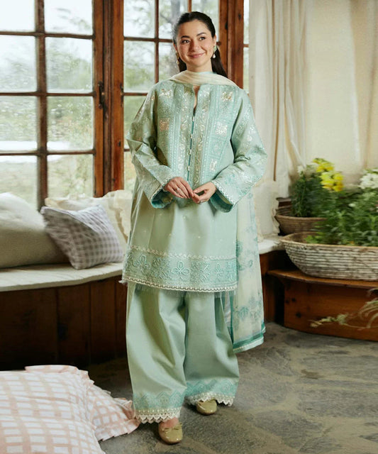 ZARA SHAHJAHAN 3PC Lawn Embroidered Shirt With Printed Dupatta-495