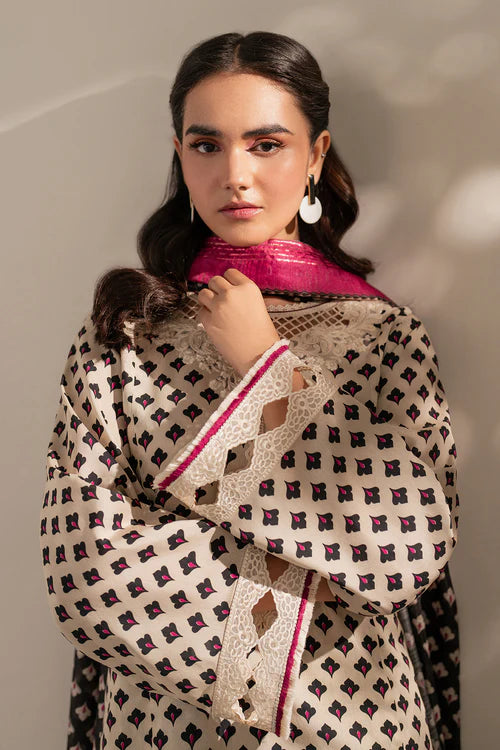 3PC Lawn Printed Shirt With Digital Printed Dupatta-1604