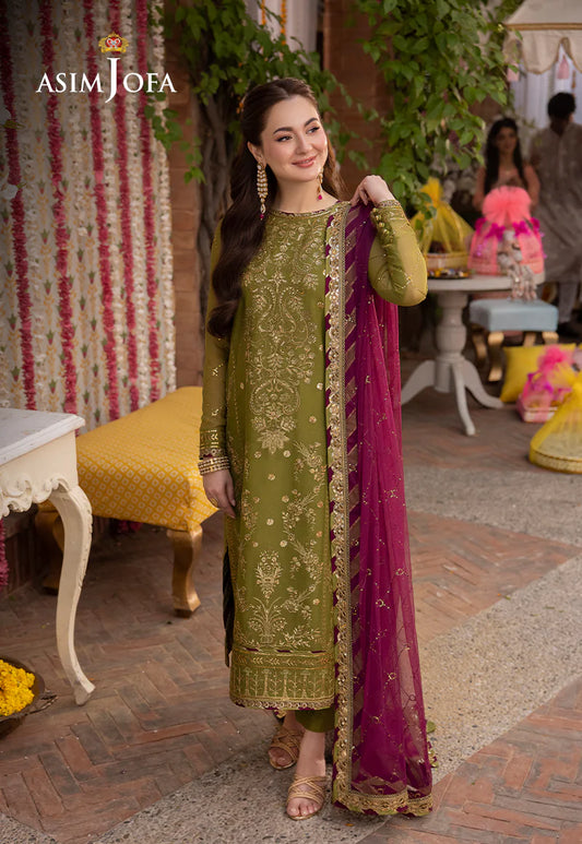 Asim Jofa Lawn 3PC Embroidered With Chiffon Embroidered Dupatta-1032