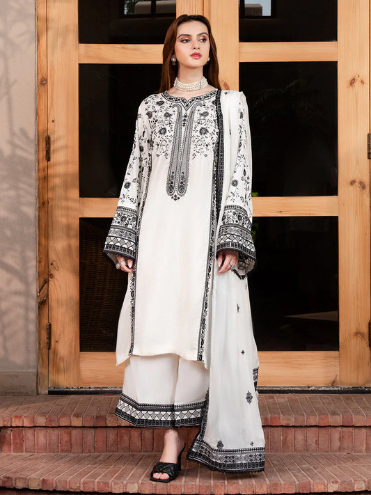 Faiza Faisal Dhanak 3PC Embroidered With Dhanak Embroidered Shawl-261