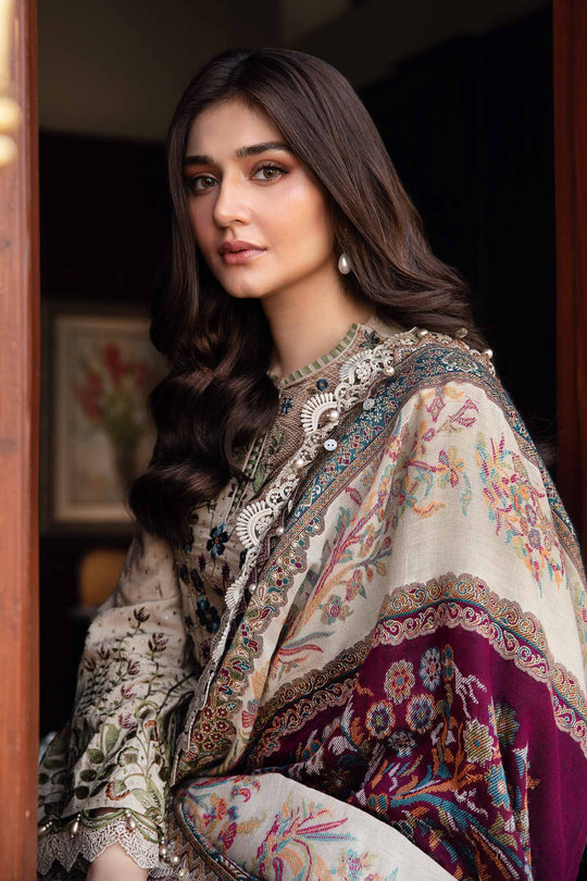 Lawn Embroidered Shirt with Digital Printed jacquard Dupatta V669