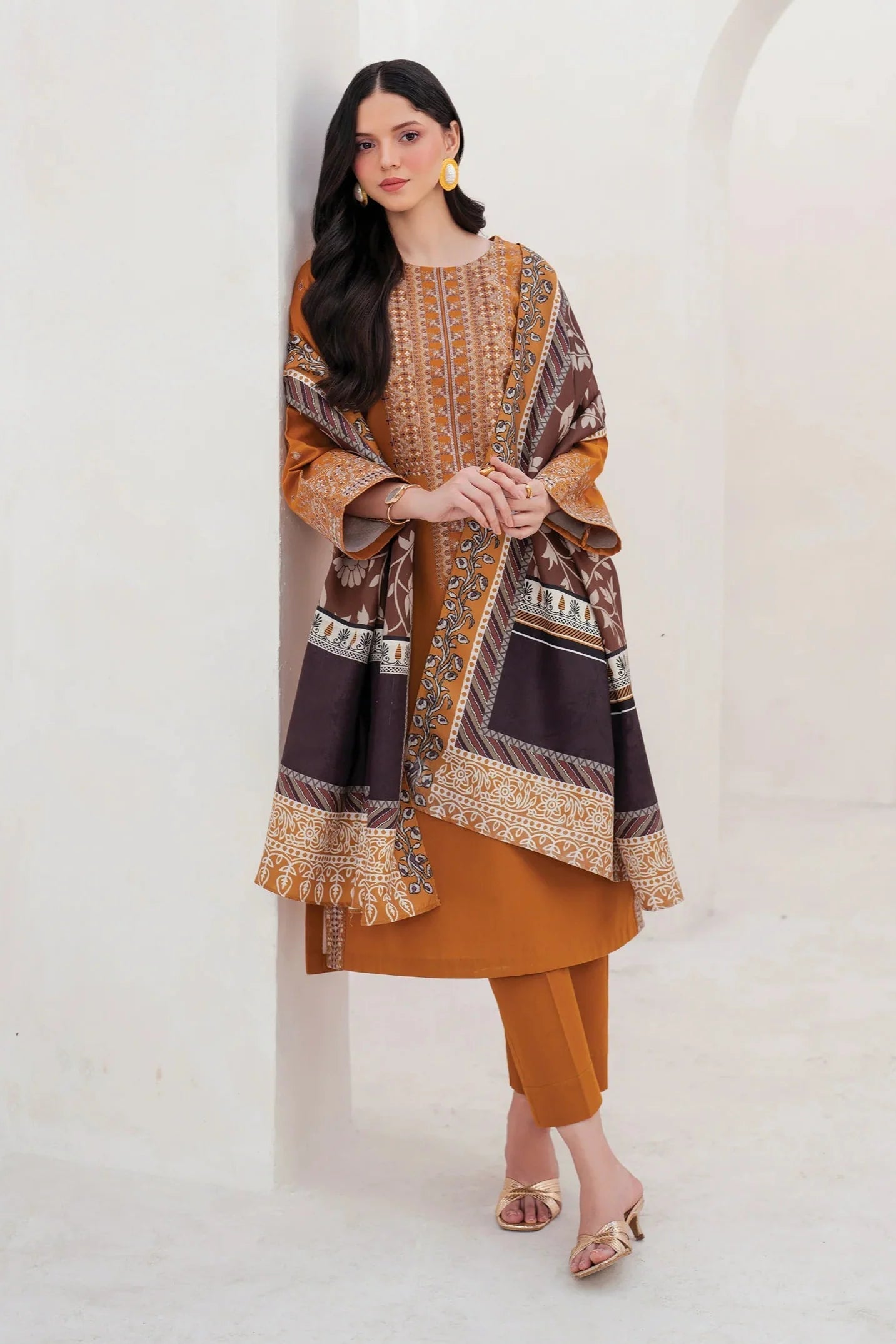 Lawn 3PC Embroidered Shirt with Digital Printed Dupatta-1203