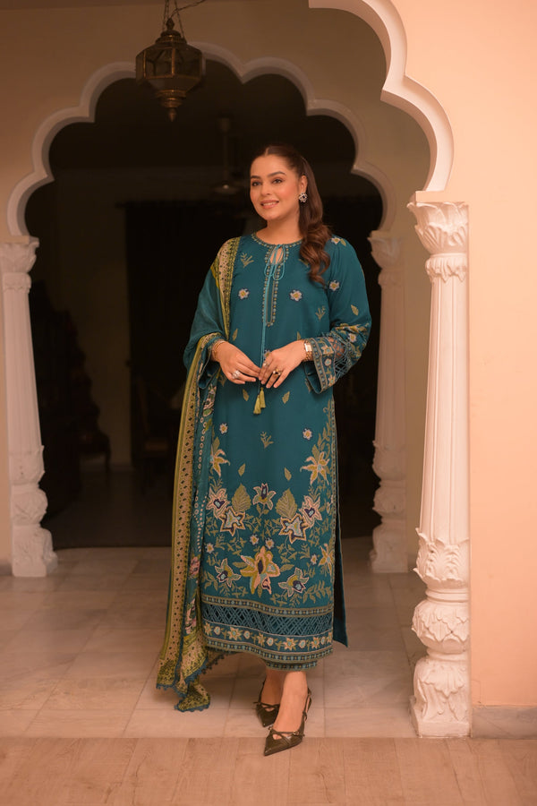 Dhanak Unstitched Embroidered Collection with kotrai Printed Dupata V57