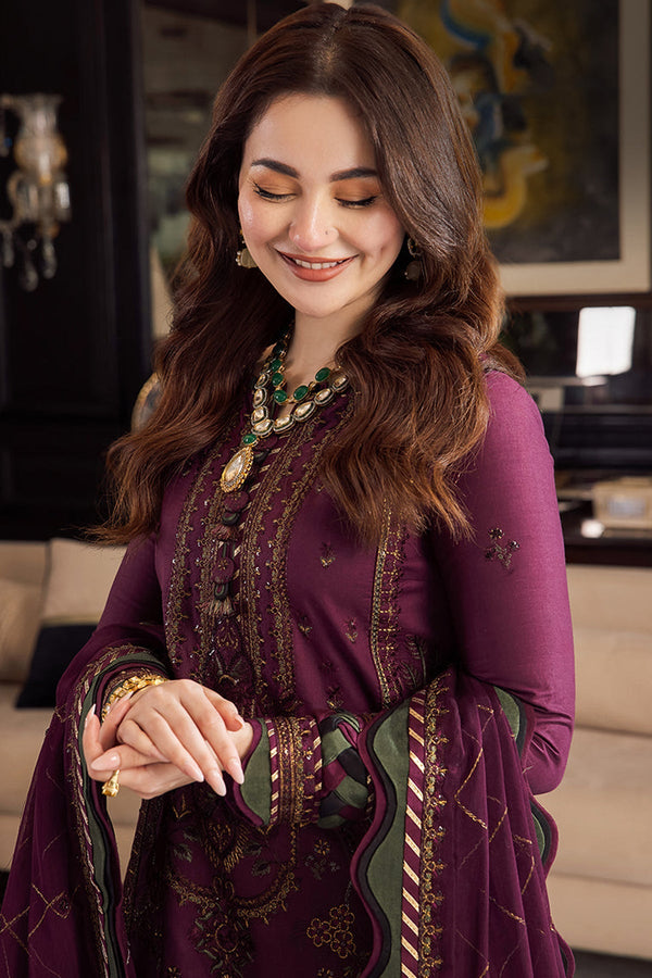 Dhanak 3PC Embroidered With Dhanak Embroidered Dupatta V668