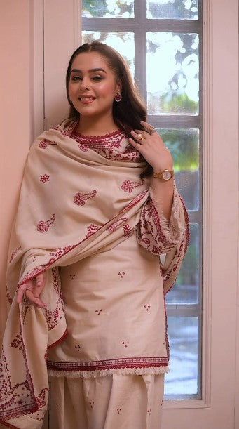 ANEELAS UNSTITCH DHANAK 3PC SUIT V46