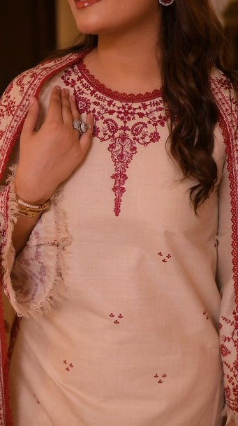 ANEELAS UNSTITCH DHANAK 3PC SUIT V46