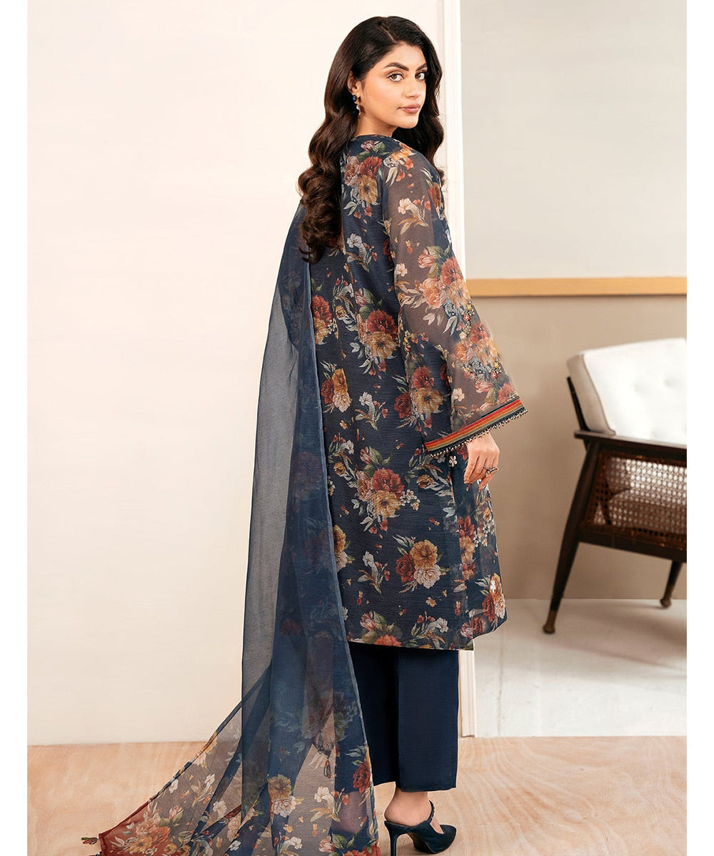 3PC Lawn Printed Shirt With Digital Printed Dupatta-1611