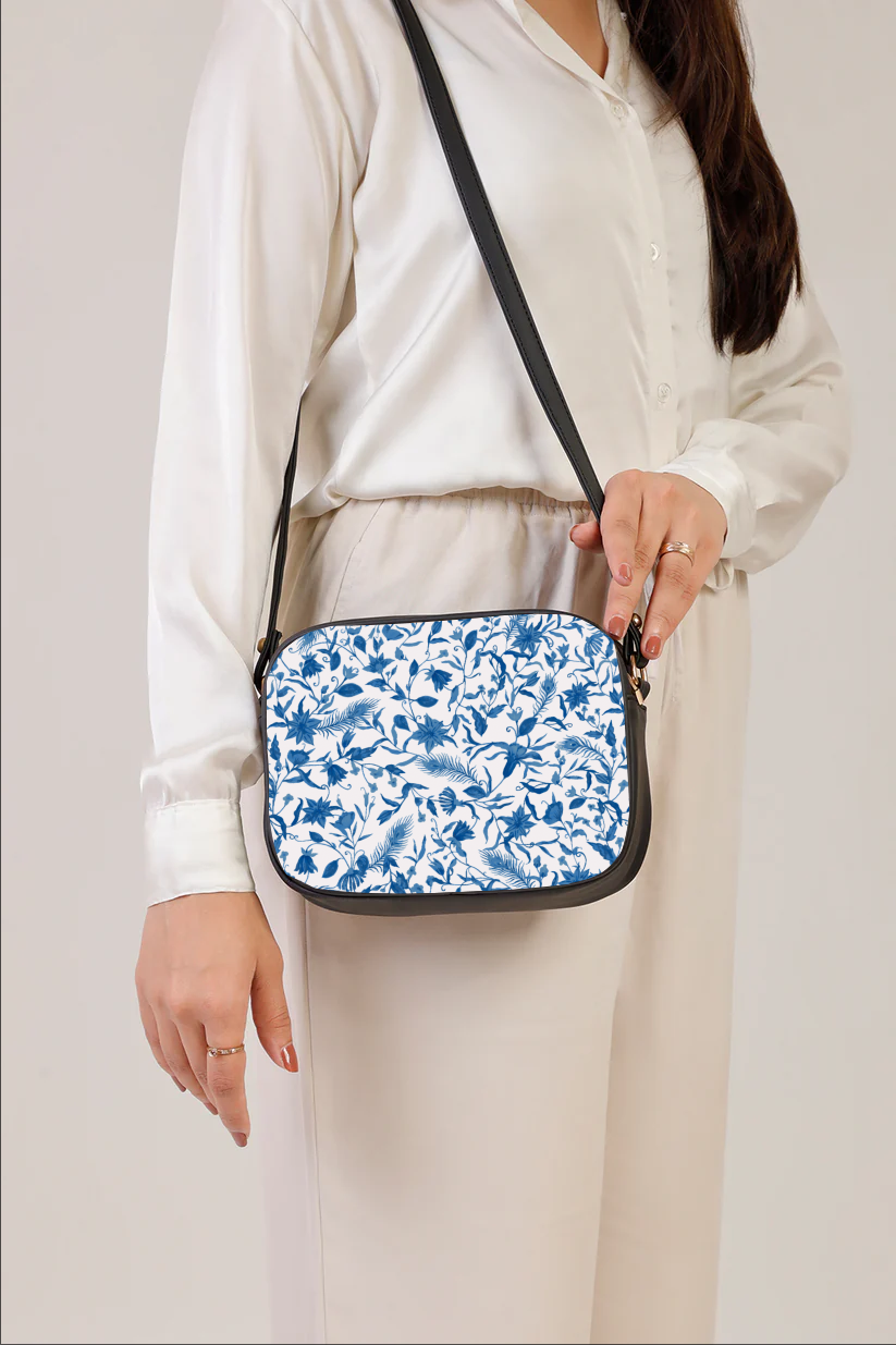 Ideas Blue Paradise Print Cross body bag V-0213