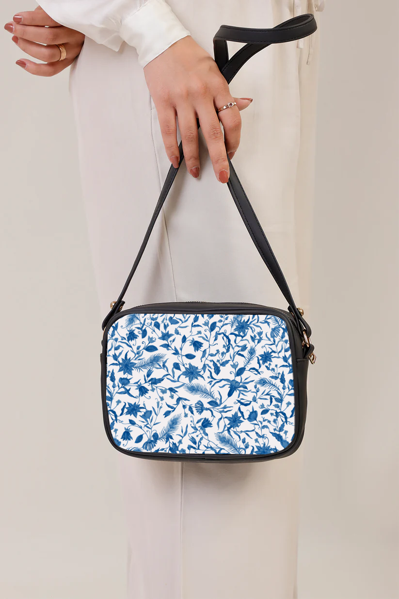 Ideas Blue Paradise Print Cross body bag V-0213