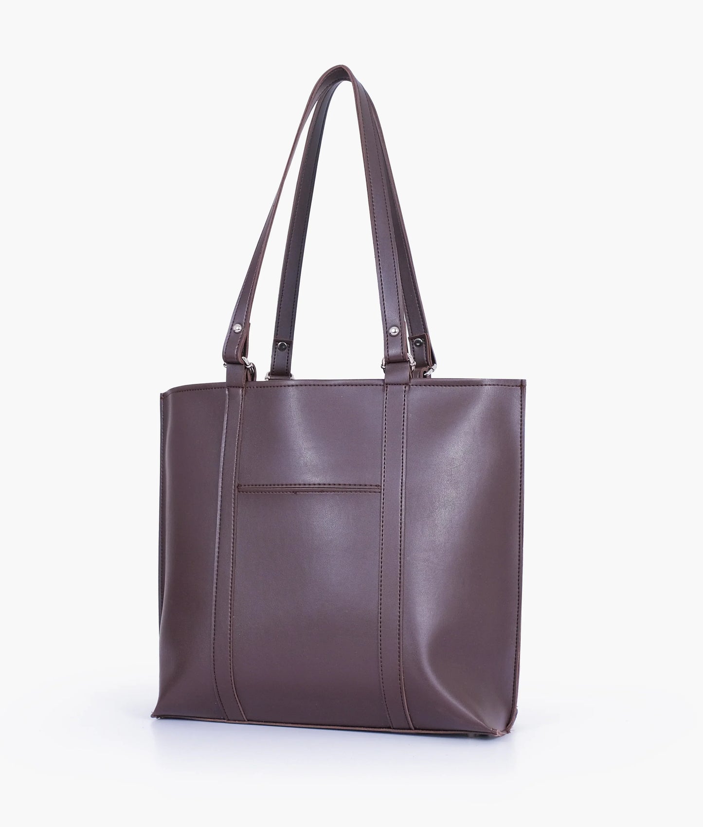 Ideas Dark Brown Double Handle Tote Bag V-0143