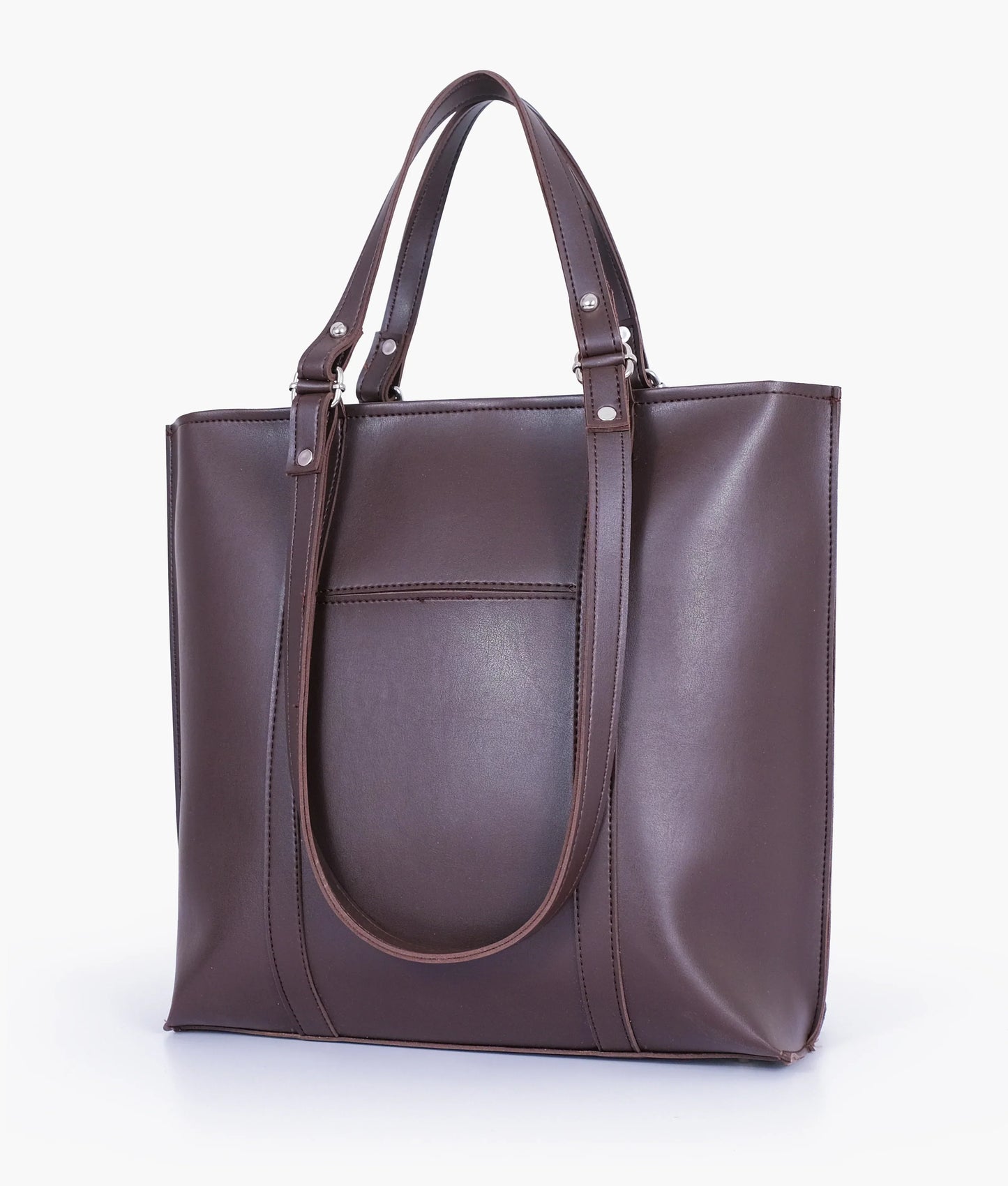 Ideas Dark Brown Double Handle Tote Bag V-0143