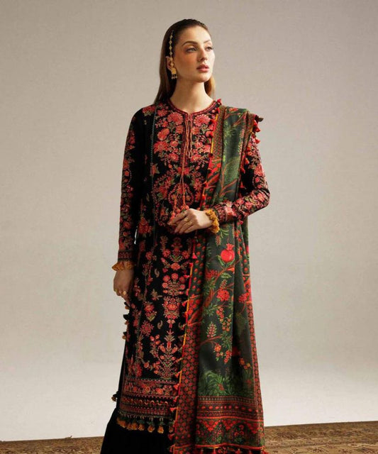 Hussain Rehar Lawn 3PC Embroidered With Digital Printed Dupatta-1161