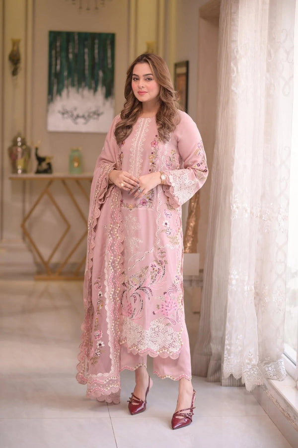 Dhanak Unstitched Embroidered Collection with Dhanak Dupata 701