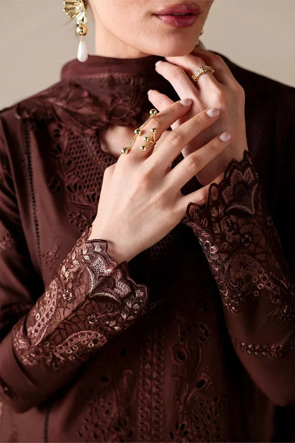 BATIK-3PC DHANAK EMBROIDERED SHIRT WITH COURTRAI WOOL PRINT EMBROIDERED SHAWL AND TROUSER v60
