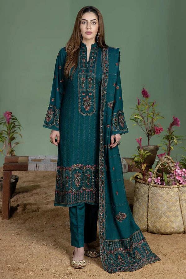 Dhanak-3PC Embroidered Shirt with Dhanak Embroidered Dupatta v49