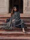 IZEL-3PC DHANAK EMBROIDERED SHIRT WITH WOOL PRINTED SHAWL & TROUSER 736