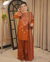 3PC EMBROIDERED DHANAK SUIT V47