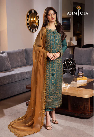 Asim Jofa Lawn 3PC Embroidered with Chiffon Embroidered Dupatta-1063